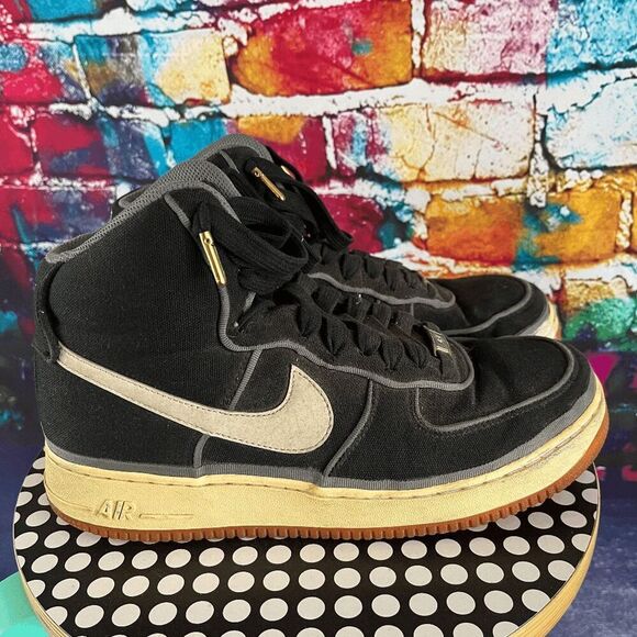 Nike Air Force 1 806403-004 Mens Black Shoes Size US 10​​​ - Picture 1 of 10